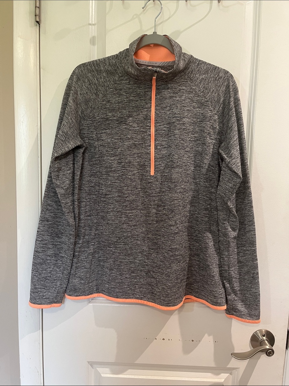 UNDER ARMOUR Heat Gear Threadborne 1/2 Zip Pullover Top Sz L Heathered Gray